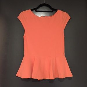 Alice + Olivia salmon peplum top